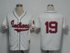 Cleveland Indians #19 Bob Feller  Cream Throwback  Jerseys