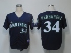 Seattle Mariners #34 Felix Hernandez Dark Blue Jersey