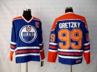 Edmonton Oilers #99 Gretzky Light Blue CCM C Patch Jerseys