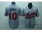 Atlanta Braves #10 Jones Grey Cool Base  Jerseys