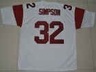 USC Trojans #32 O.J. Simpson White 1968 Heismen NCAA Jersey