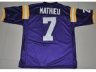 Youth LSU Tigers #7 Tyrann Mathieu Purple Kids NCAA Jerseys