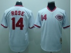 Cincinnati Reds #14 Rose White M&N(red No.) Jerseys