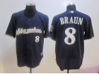 Milwaukee Brewers #8 Ryan Braun Blue Jersey 