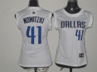 Dallas Mavericks #41 Nowitzki White Women Jerseys