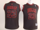 Youth Chicago Bulls #1 Jordan Black with Red Number Kids Jersey