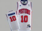 Detroit Pistons #10 Dennis Rodman White Hardwood Classics Swingman Jerseys