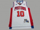 Detroit Pistons #10 Dennis Rodman White Hardwood Classics Swingman Jerseys