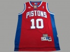 Detroit Pistons #10 Dennis Rodman Red Hardwood Classics Swingman Jerseys