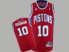 Detroit Pistons #10 Dennis Rodman Red Hardwood Classics Swingman Jerseys