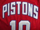 Detroit Pistons #10 Dennis Rodman Red Hardwood Classics Swingman Jerseys