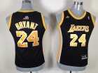 Los Angeles Lakers #24 Bryant Black with Yellow Number Women Jersey