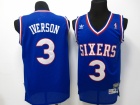 Philadelphia 76ers #3 IVERSON Blue Hardwood Classic Swingman Jersey