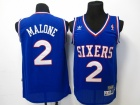 Philadelphia 76ers #2 Malone Blue Hardwood Classic Swingman Jersey