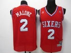 Philadelphia 76ers #2 Malone Red Hardwood Classic Swingman Jersey