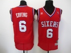 Philadelphia 76ers #6 Erving Red Hardwood Classic Swingman Jersey