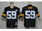 Pittsburgh Steelers #59 Ham Black Throwback Jerseys