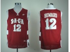 SACA High School #12 Dwight Howard Red NCAA Jerseys