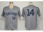 Chicago Cubs #14 Ernie Banks  Grey M&N Jerseys