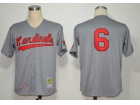 St. Louis Cardinals #6 Stan Musial Grey M&N 1956 Jerseys