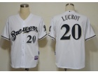 Milwaukee Brewers #20 Lucroy White Cool Base Jerseys