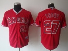 Los Angeles Angels #27 Trout Red Cool Base Jerseys