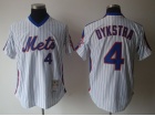 New York Mets #4 Dykstra White M&N Jerseys