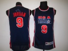 Dream Team #9 Jordan Dark Blue with Red Number USA Olympic Jerseys