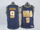 Dream Team #9 Jordan Dark Blue with Yellow Number USA Olympic Jerseys