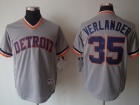 Detroit Tigers #35 Justin Verlander Gray Cooperstown Throwback  jerseys