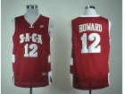 Nike SACA High School #12 Dwight Howard Red Basketball Jerseys