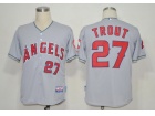 Los Angeles Angels #27 Mike Trout Grey Cool Base Jerseys