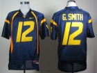 Nike West Virginia Mountaineers #12 Geno Smith Blue College NCAA Jerseys