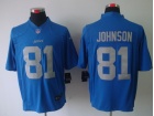 Detroit Lions #81 Johnson Blue  With Silver Number Nike Limited Jerseys