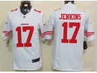 San Francisco 49ers #17 Jenkins White Nike Limited Jerseys