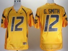 West Virginia Mountaineers #12 Geno Smith Yellow NCAA Jerseys