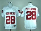 Oklahoma Sooners #28 PETERSON White Jerseys