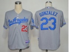  Los Angeles Dodgers #23 Gonzalez Grey Cool Base Jerseys