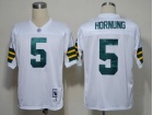 Green Bay Packers #5 Hornung White M&N 1961 Short-Sleeved Jerseys