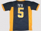 Nike Punahou High School Honolulu #5 Manti Te'O Blue Football Jerseys