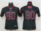 Nike San Francisco 49ers #80 Rice Black Lights Out Kids Elite Jerseys