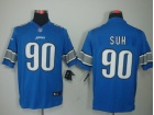 Detroit Lions #90 Suh Blue Nike Limited Jerseys