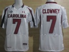 Under Armour South Carolina #7 Javedeon Clowney White New SEC Patch NCAA Football Jerseys