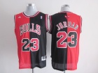 Chicago Bulls #23 Michael Jordan Red and Black Split jerseys