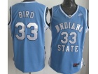 Indiana State Sycamores #33 Larry Bird Light Blue Jerseys