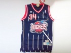 Houston Rockets #34 Olajuwon Blue Hardwood Classic Champion Swingman Jerseys