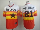 Houston Astros #21 Pettitte Orange Throwback Jersey