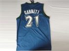 Minnesota Timberwolves #21 Garnett Blue Throwback Swingman Jerseys