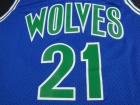 Minnesota Timberwolves #21 Garnett Blue Hardwood Classic Swingman Jerseys