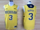 Michigan Wolverines #3 Trey Burke Yellow NCAA Basketball Jerseys